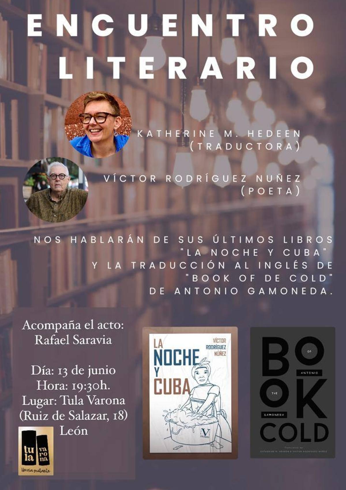 Encuentro literario con Víctor Rodríguez y Katherine Heden en Tula Varona