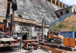 Obras del pasado verano en la Presa de Villameca.