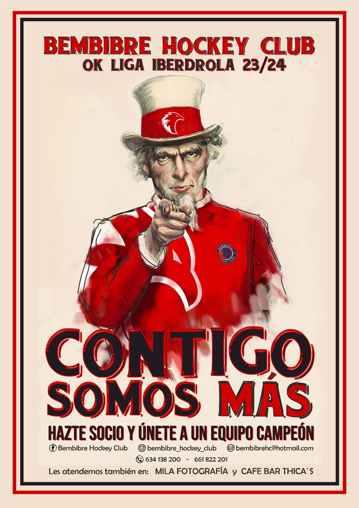 Cartel promocional para la campaña de abonados del Bembibre HC.