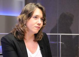 Violeta Serrano, candidata de Sumar al Congreso por la provincia de León, durante la entrevista en leonoticias.