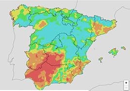 Mapa del riesgo de incendios en el conjunto del país.