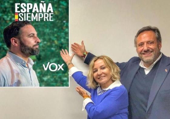 Blanca Herreros, candidata a la alcaldía de León por Vox, junto a Carlos Pollán.