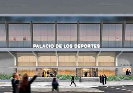 Fachada proyectada del futuro Palacio de los Deportes de León.