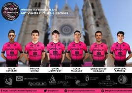 Los seis ciclistas que competirán con el equipo leonés en Zamora.