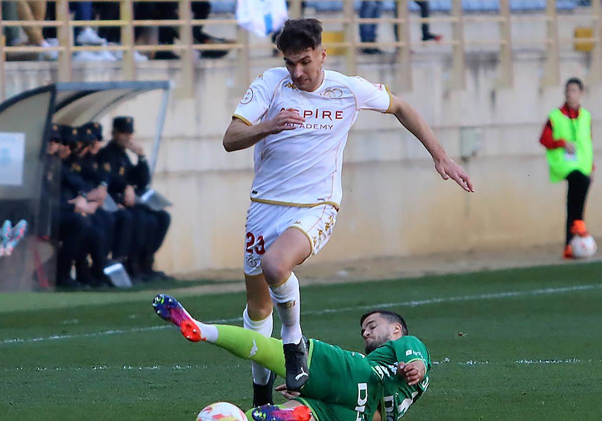 Percan, en una acción en el partido ante el Deportivo de la pasada temporada.