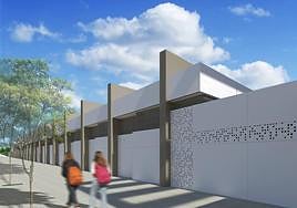 Recreación de la estación de autobuses de León.