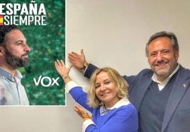 Blanca Herreros, candidata a la alcaldía de León por Vox, junto a Carlos Pollán.