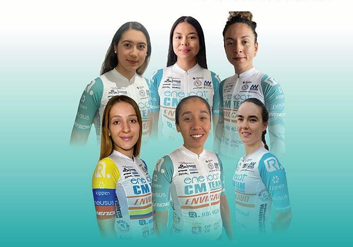 Integrantes del Eneicat CM Team que participarán en la Vuelta a Colombia.