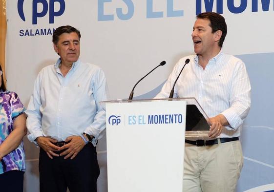 Declaraciones del presidente del PP de Castilla y León Alfonso Fernández Mañueco en Salamanca.