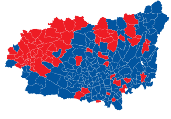 El mapa de León deja a la zona minera como bastión del PSOE.