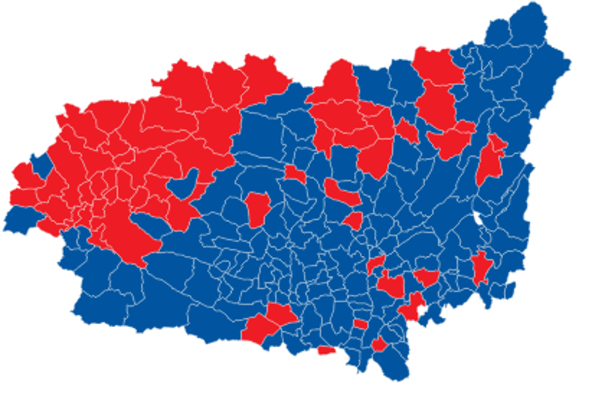 El mapa de León deja a la zona minera como bastión del PSOE.