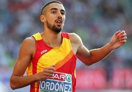 El atleta leonés en una prueba de atletismo.