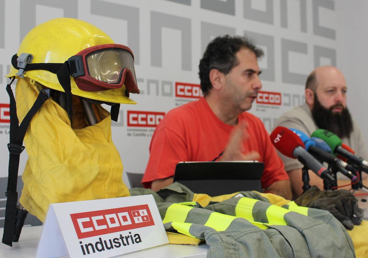 Juan Manuel Ramos, responsable del sector en CCOO Industria Castilla y León y Ángel Manuel Santos, secretario general de CCOO Industria en León