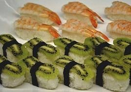 Piezas de sushi del restaurante Wok Jin Du