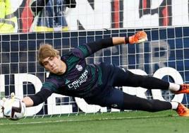 Fran González en un entrenamiento con el Real Madrid.