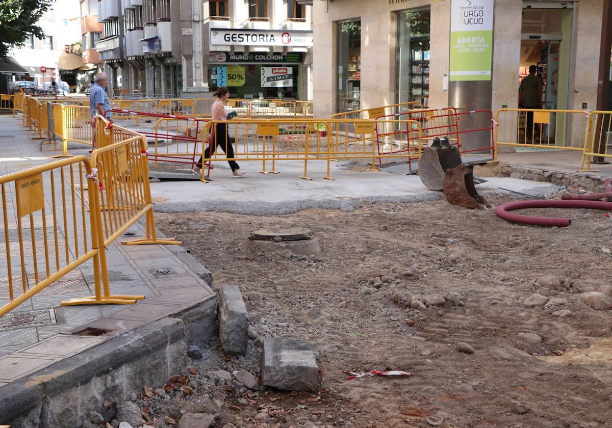 Obras en la zona centro de León