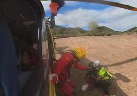 El grupo de rescate de la Junta durante el rescate en Picos de Europa