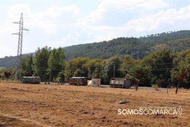 Imagen de los vagones descarrilados.