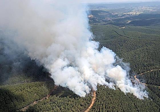 Incendio de Santa Colomba de Curueño, en la provincia de León.