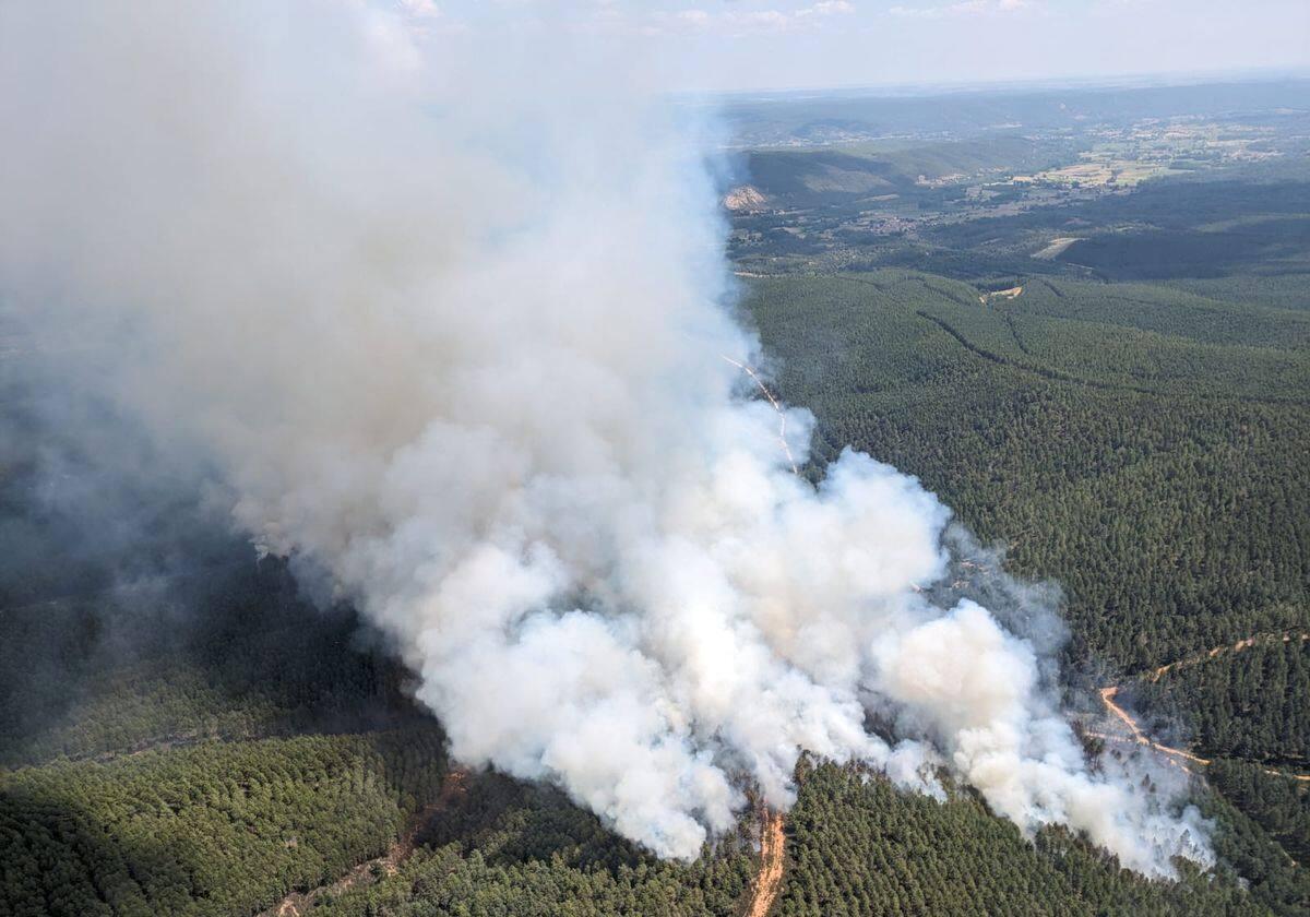 Incendio de Santa Colomba de Curueño, en la provincia de León.