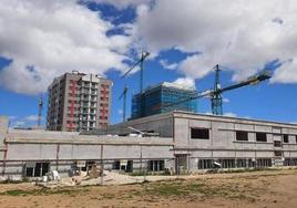 Obras en el nuevo conservatorio de León.