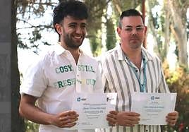 Javier Gómez Martínez en la entrega del premio.