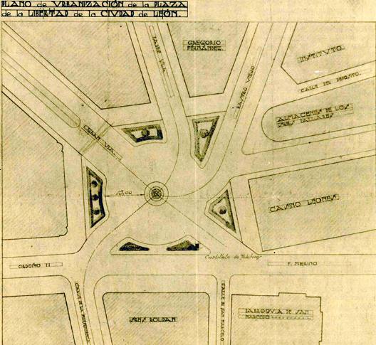Planos del proyecto de la plaza de la Libertad 1926