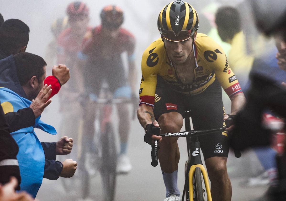 Primoz Roglic, en la ascensión a L'Angliru en esta edición de La Vuelta.