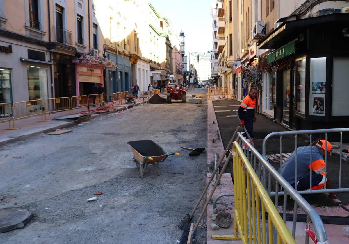 Obras de remodelación en el centro de León