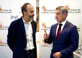 El presidente de la Asociación Castellano y Leonesa del Hidrógeno, Rafael Barbero, y el director general de Energía y Minas y director del Ente Regional de la Energía, Alonso Arroyo.