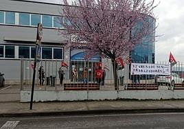 Concentración de los trabajadores de Teleperformance.