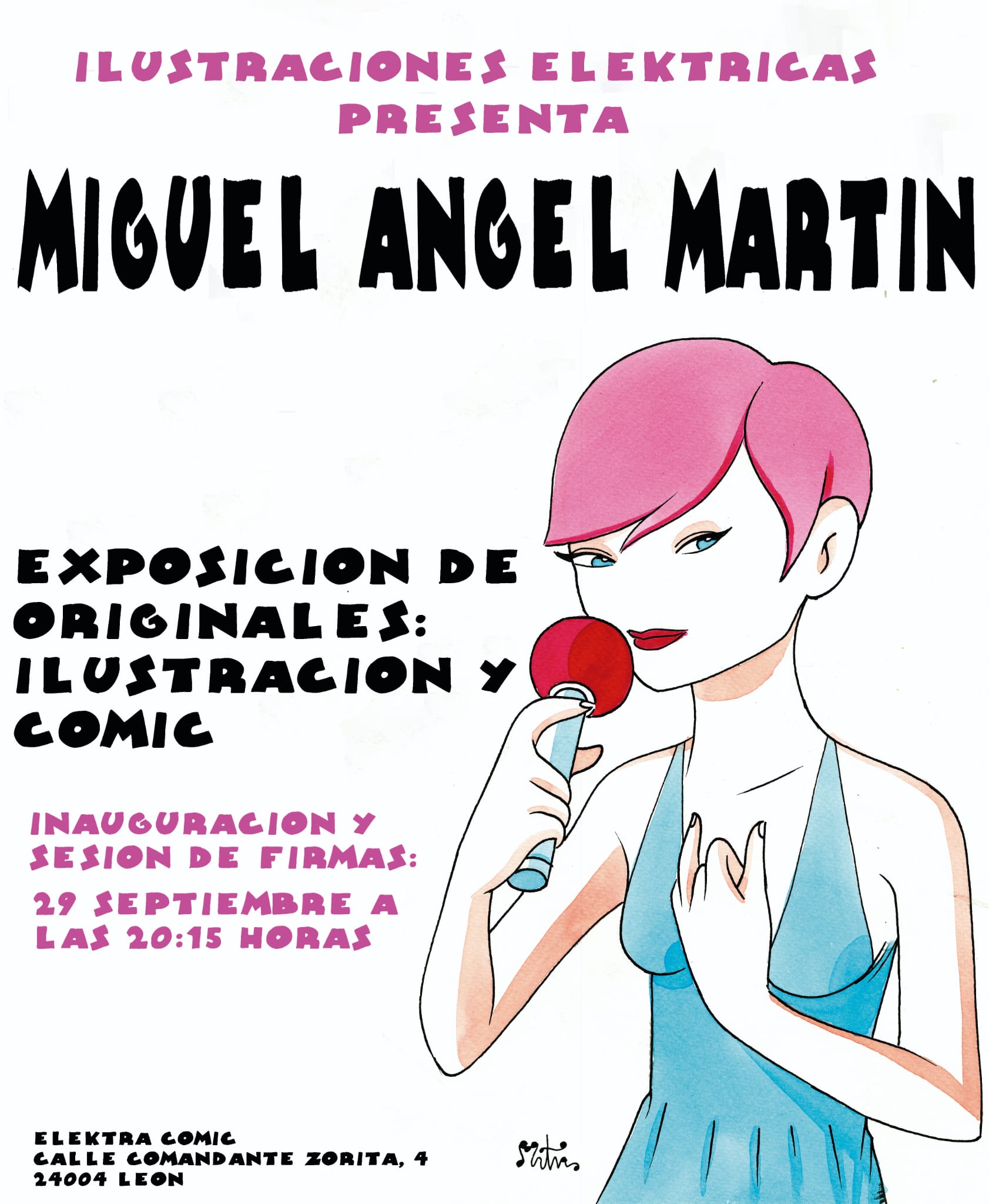 Cartel de la exposición del ilustrador leonés Miguel Ángel Martín