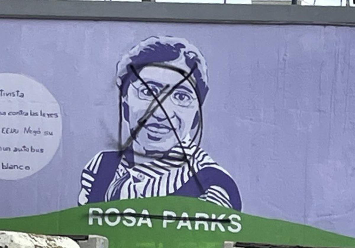 Estado del mural que ha sido de nuevo vandalizado.