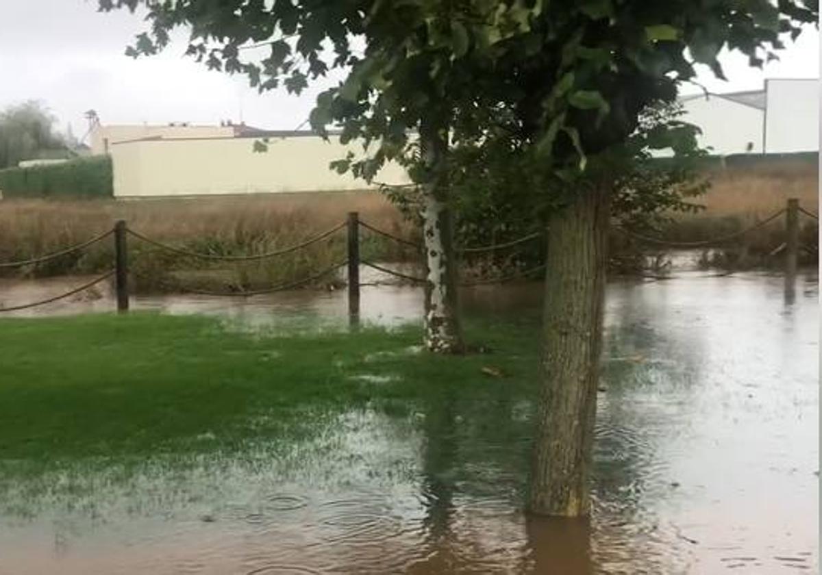 Zona inundada en el municipio paramés.