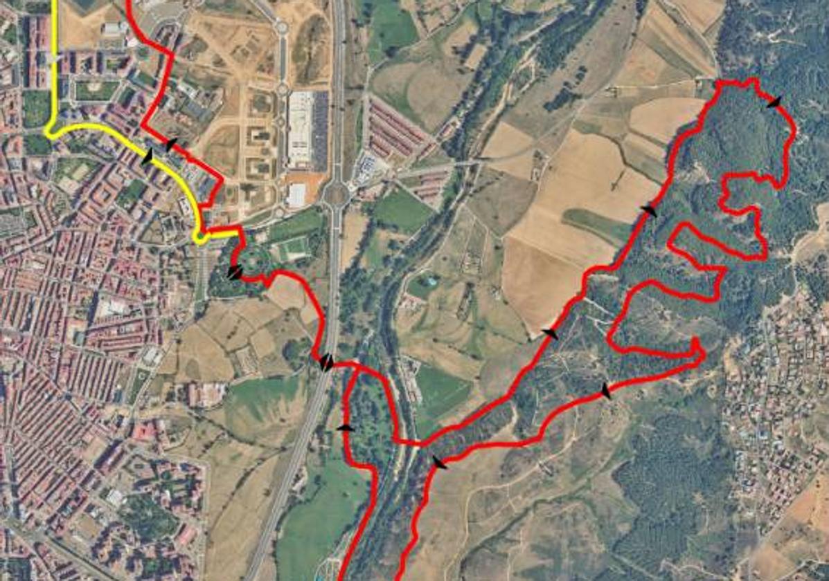 Recorrido de la Urban Trail Nocturna.