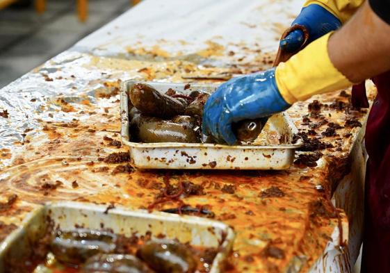 La morcilla también forma parte del plato de la degustación de la feria