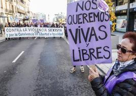 Imagen de anteriores manifestaciones el 25-N en la ciudad de León.