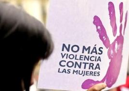 Cartel en la manifestación contra la violencia machista.