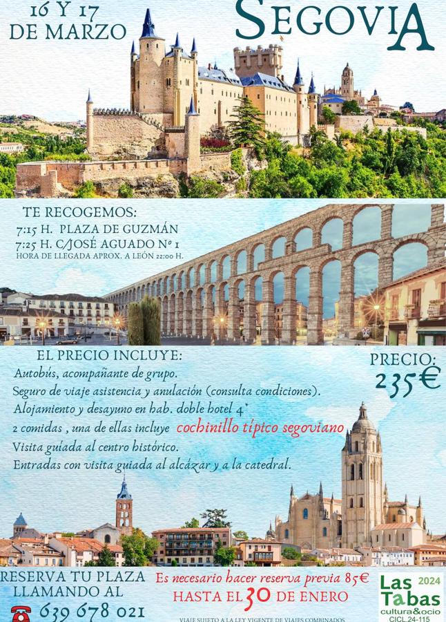 Cartel del viaje a Segovia con Las Tabas