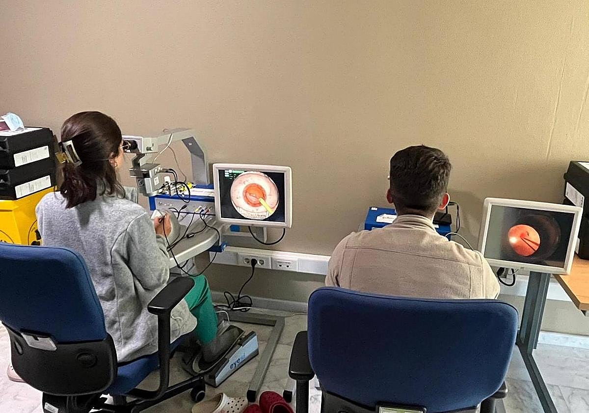 Imagen principal - Realidad virtual y ojos biónicos para formar a los nuevos oftalmólogos de León