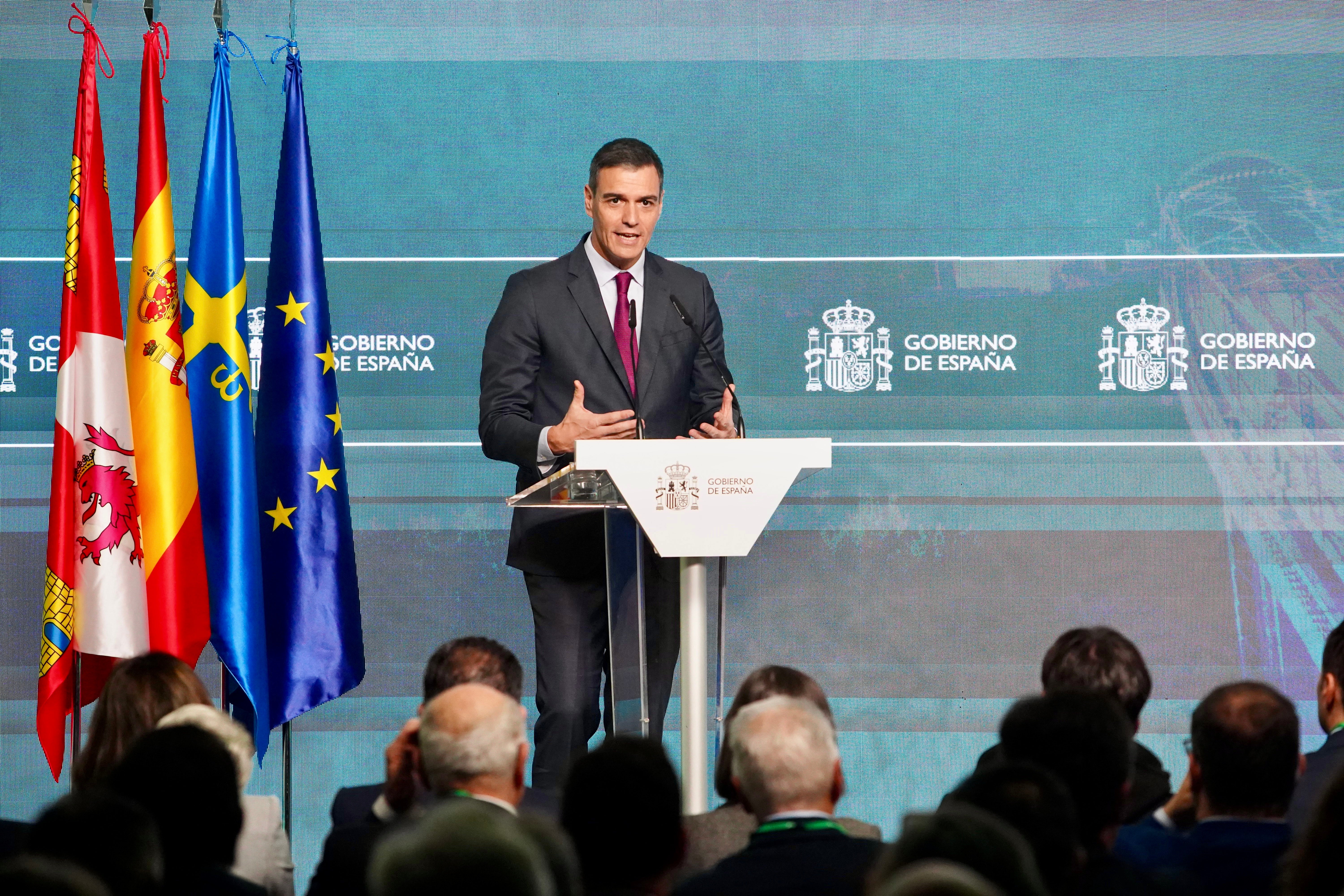 El presidente del Gobierno, Pedro Sánchez, en la inauguración.