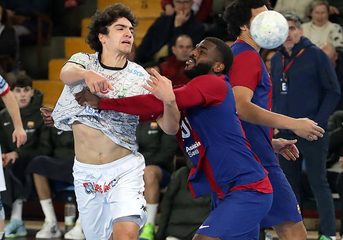 Casqueiro, en el partido ante el Barça.