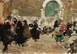 Obra de Joaquín Sorolla que retrata una plaza de Astorga.