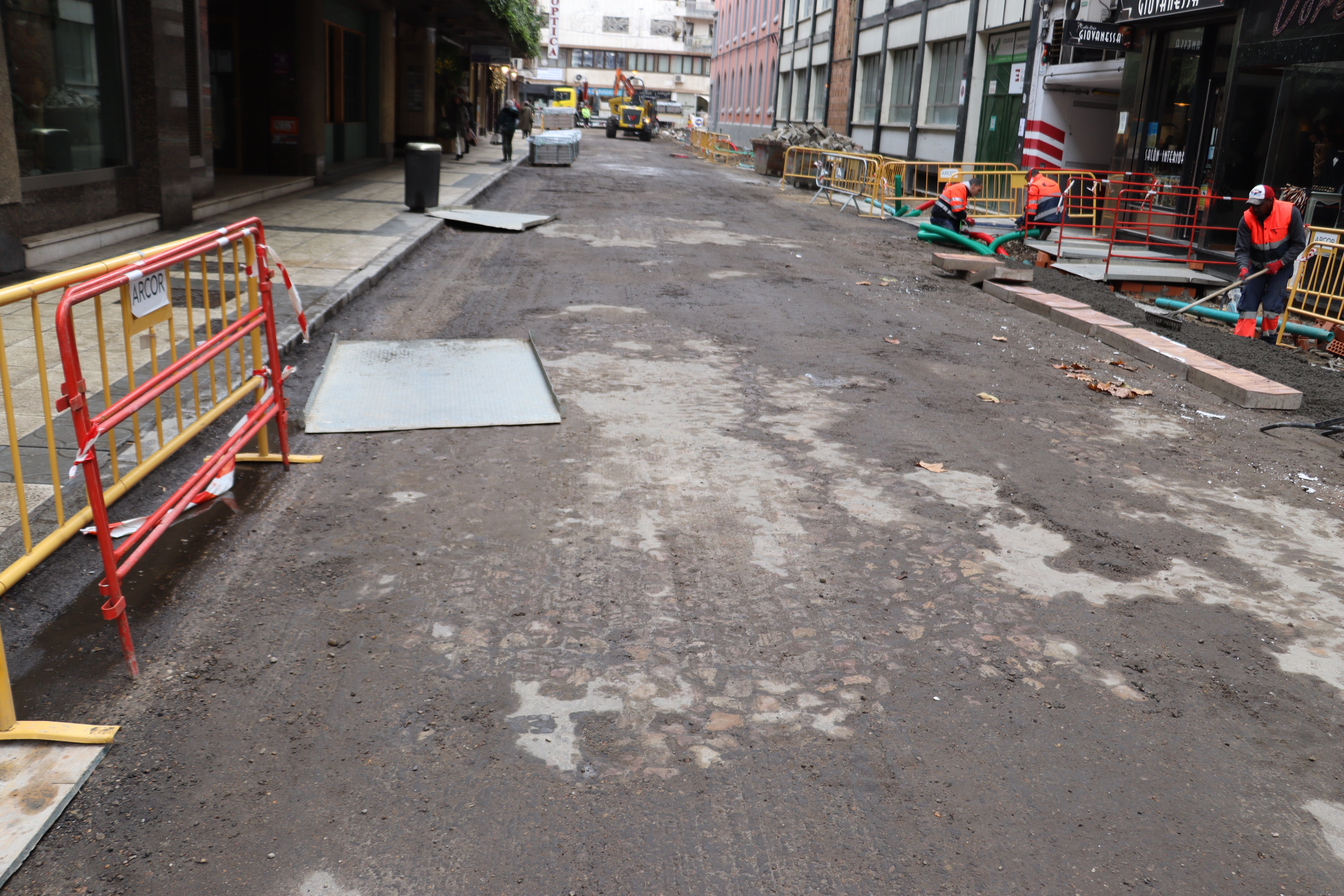 Las imágenes del empedrado que se puede ver en la calle Alfonso V