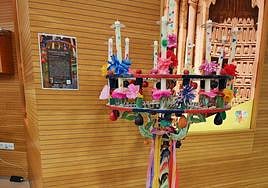 Ramo leonés expuesto en el municipio de la Urz.