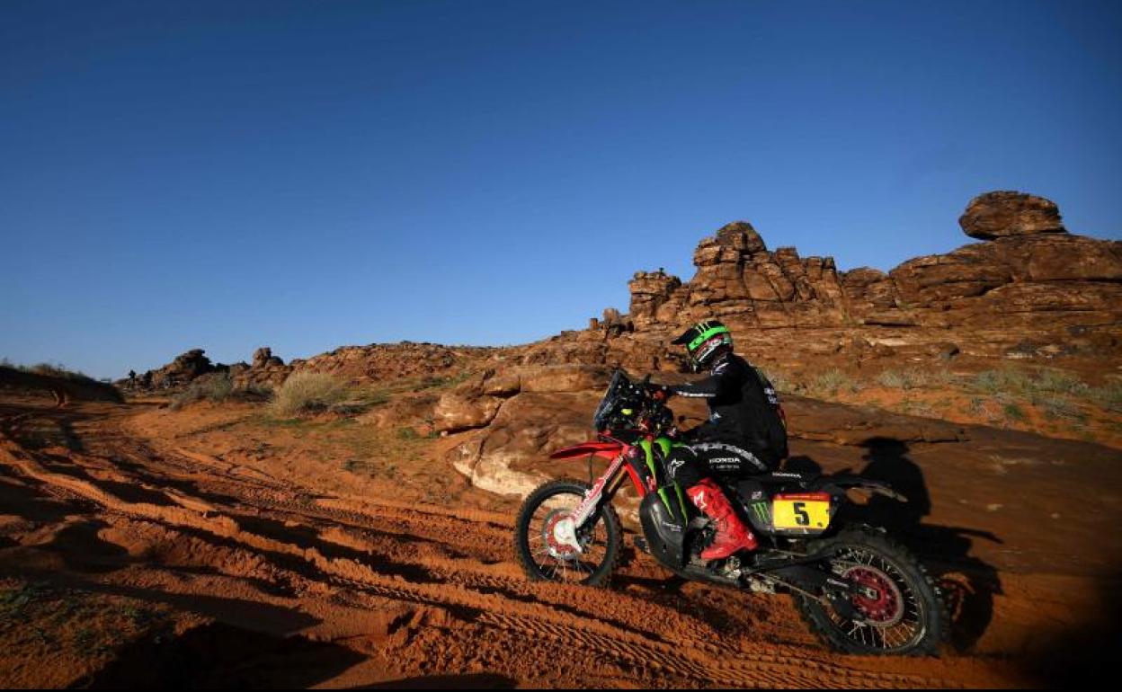 Joan Barreda, durante la cuarta etapa del Dakar. 