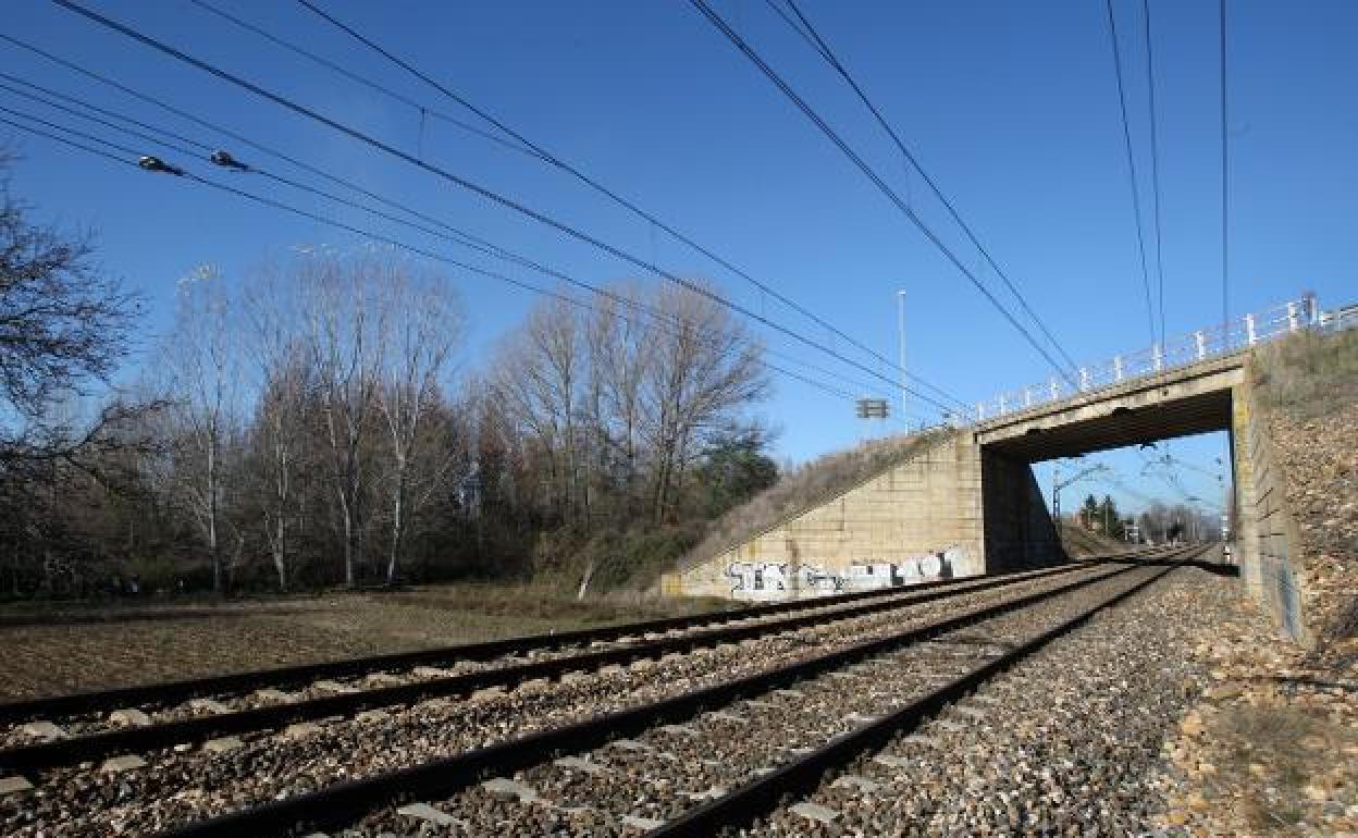 Imagen de archivo de las vías en el tramo León-La Robla. 