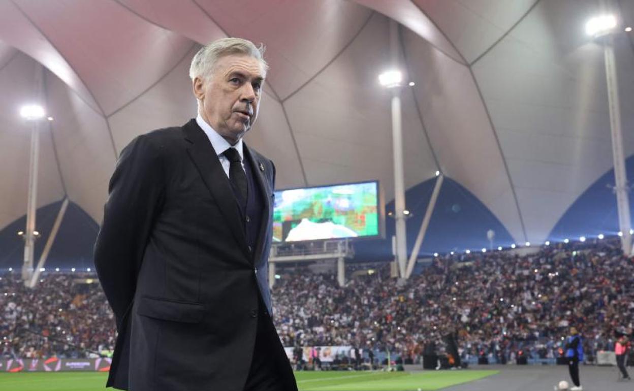 Carlo Ancelotti, durante la final de la Supercopa de España.