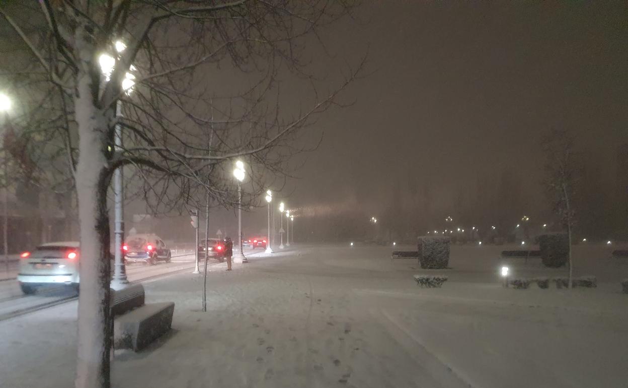 Nevada en el barrio de Eras de Renueva, en León.