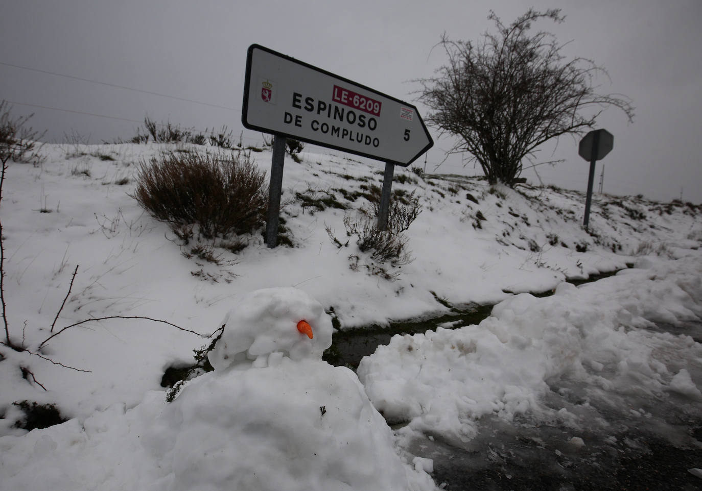 'Fien' comienza a remitir en la provincia pero la montaña se mantiene en fase de preemergencia. La nieve ha alcanzado de lleno a toda la provincia y El Bierzo no ha sido una excepción. 